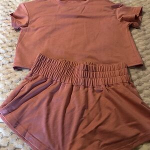 Zenana Outfitters Pink Shorts Skorts Set